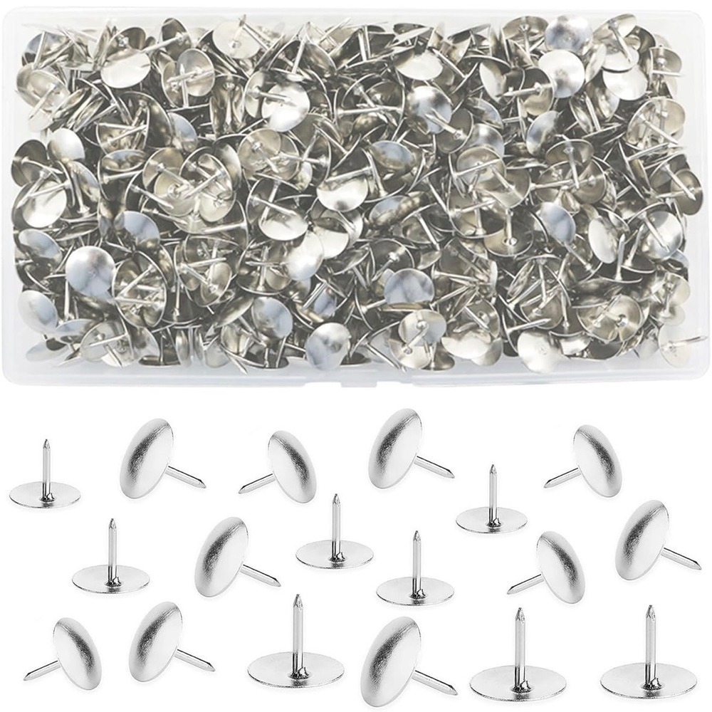 Silver Thumb Tacks Push Pins Map Tacks Bulletin‎ Board Pins Office Supplies